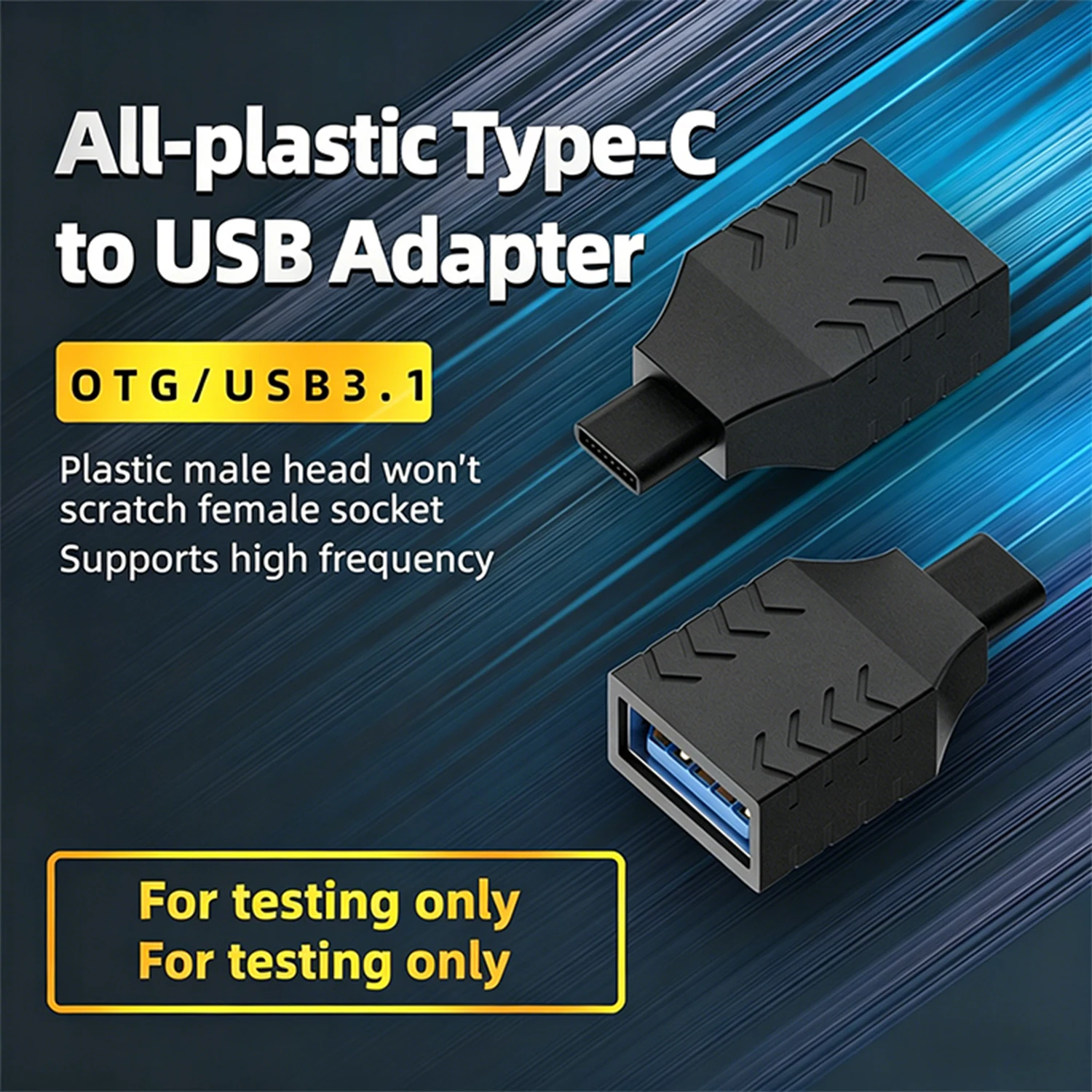 High-Speed USB C to USB 3.1 Adapter - Type C Male to USB A Female All-Plastic OTG Connector for Fast Data Transfer and Charging