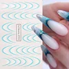 8pcs Gradient French Line Water Nail Stickers Set Colorful Stripe Ombre Designs Decals Guides for DIY Decoration Stencil Tools 4