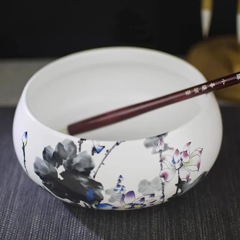 중국 세라믹 브러시 세탁기 - 서예 잉크 청소 그릇, 전통 회화 미술 용품 ??책상 장식