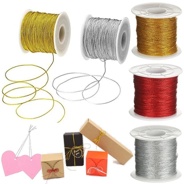 Meters Gold Silver Red Tag Line Bracelet Making Tying Rope Metallic Cord  Packaging Thread Christmas Strap Ribbon Tinsel String - AliExpress