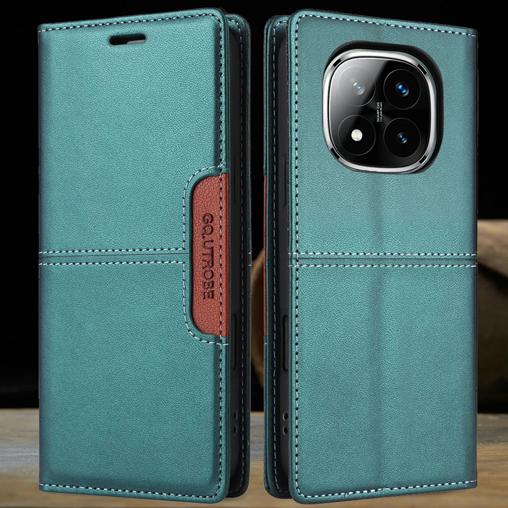 Luxury Leather RFID Wallet Case with Magnetic Flip Cover
