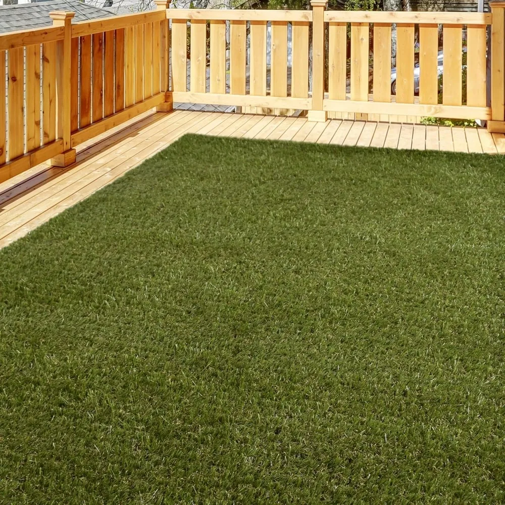 Artificial Lawn, Thick Realistic Grass Mats & Rugs 12' X 11' Synthetic Turf with Finished Edges, Indoor Outdoor Grass Pet Pad