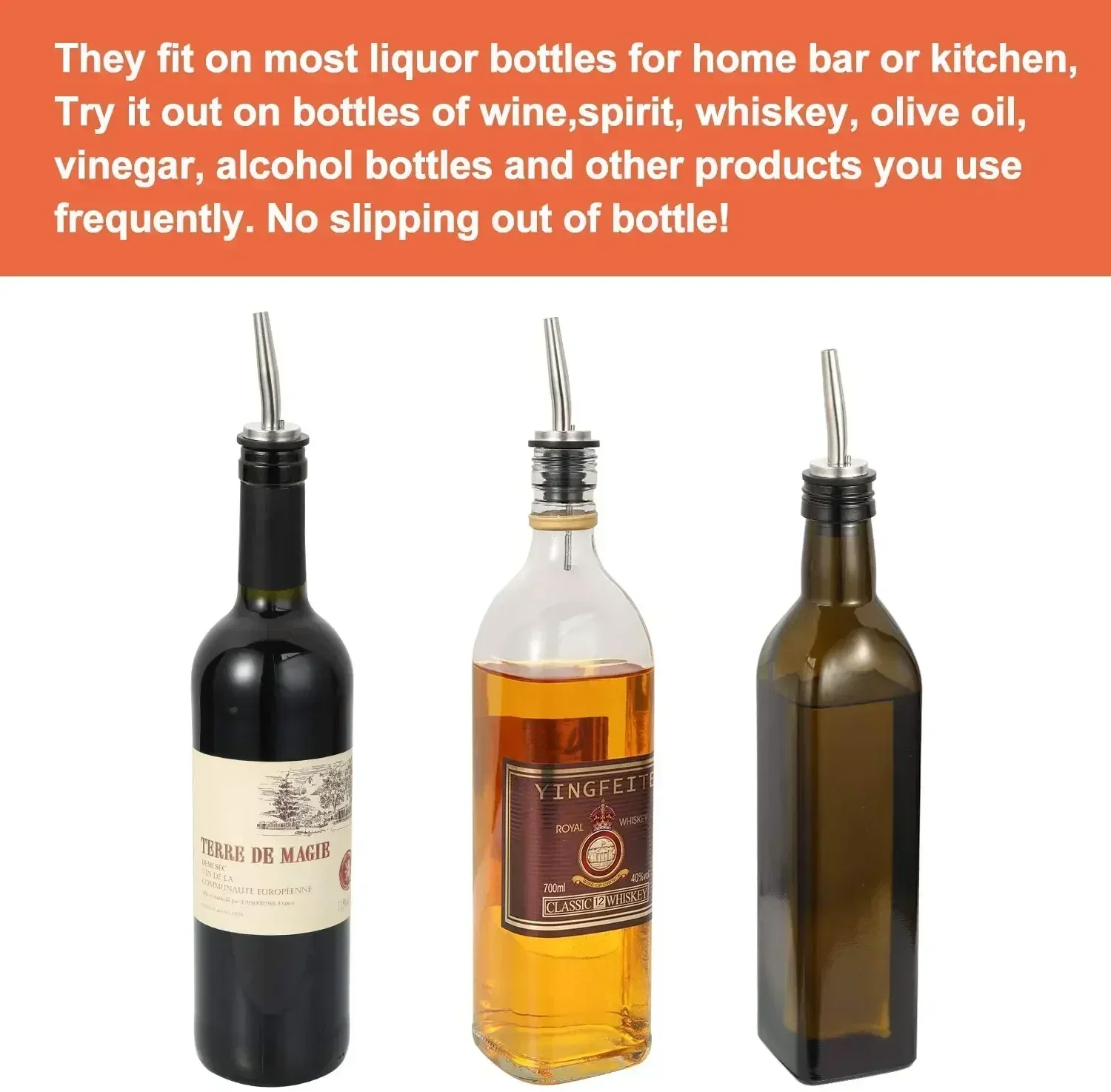 Cocktail Shaker 304 Stainless Steel Stopper for Bottle Wine Pour Bar