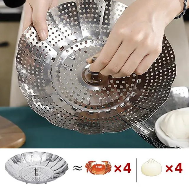 Universal Steamer Insert Pans Steamer Basket Stainless Steel Steaming Rack  R7UB - AliExpress