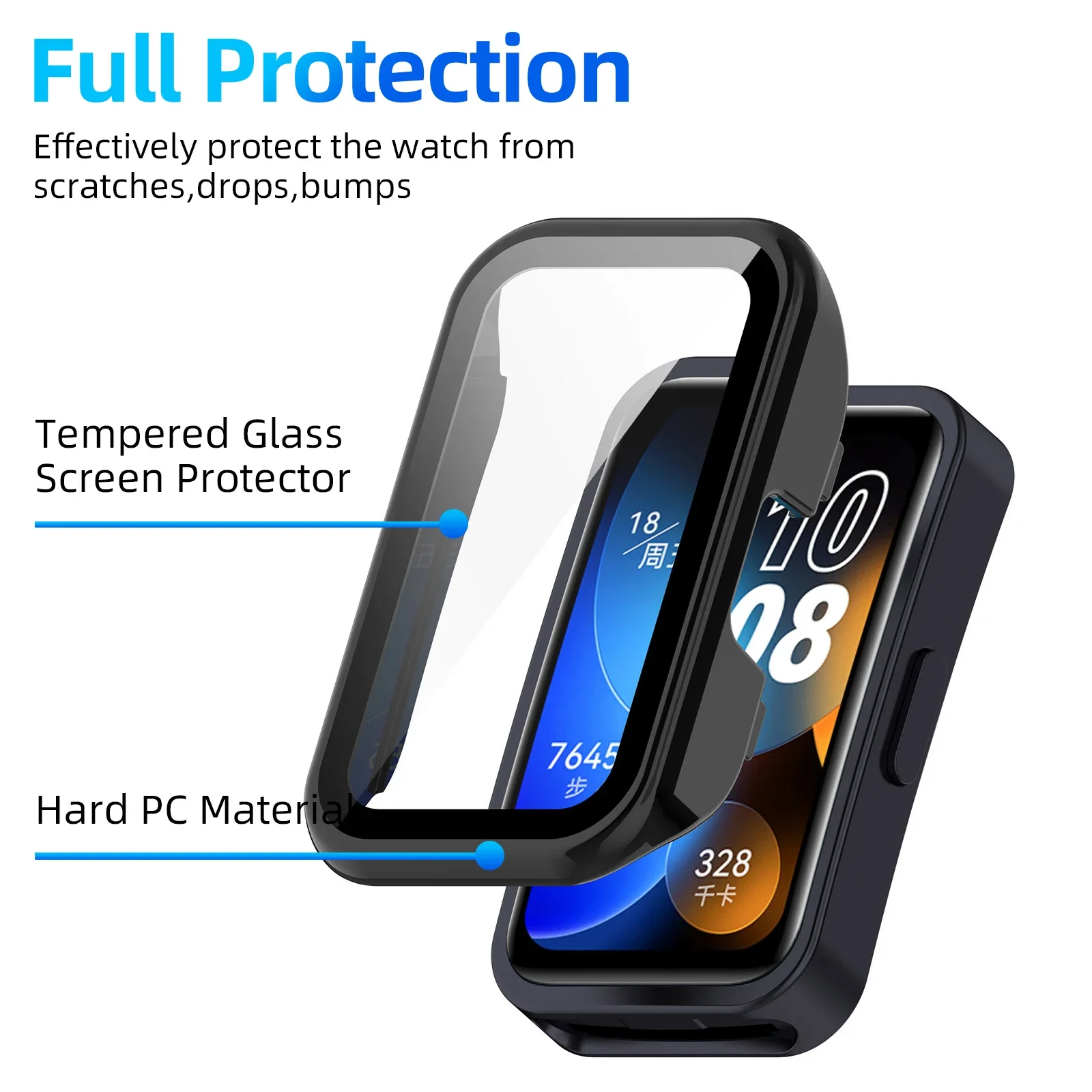 Glass+Case for Huawei Band 10 Tempered Glass Screen