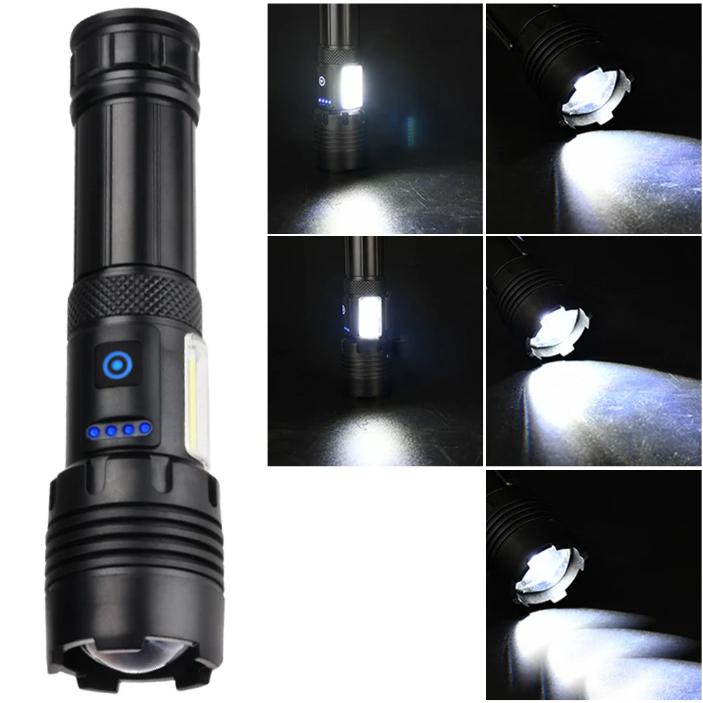 1000000 Lumen Work Light IPX5 Waterproof LED Super Bright Torch Type-C Powerful Flash Light for Outdoor Emergency Camping Hiking