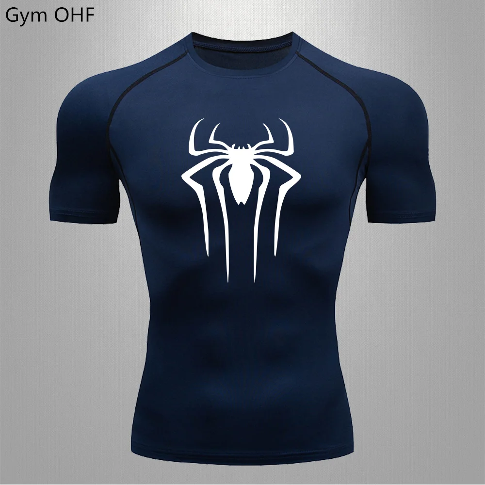 Compression t shirt sport t shirt running t shirts running t shirt fitness clothes Spider Compression Shirt Mens Rashguard Fitness For Men Gym Sports T-Shirt Running Sweatshirt Outdoor Mountaineering Training