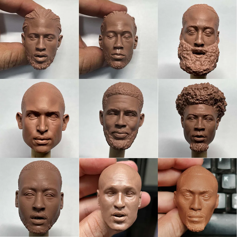 

Unpainted 1/6 Scale Basketball Player White Model Head Sculpt Model For 12 inch Male Action Figure Dolls Painting Exercise