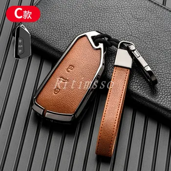 Custodia per chiave auto in lega di zinco pelle per VW Golf 8 Mk8 2020 per Skoda Octavia 4 8 A8 MK4 VAG Group 2021 accessori per auto sedile - Custodia per chiave auto in lega di zinco pelle per VW Golf 8 Mk8 2020