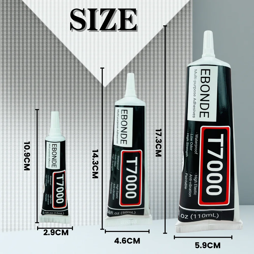 High-Precision Black Adhesive Glue with Precision Applicator Tip, Available in Multiple Sizes