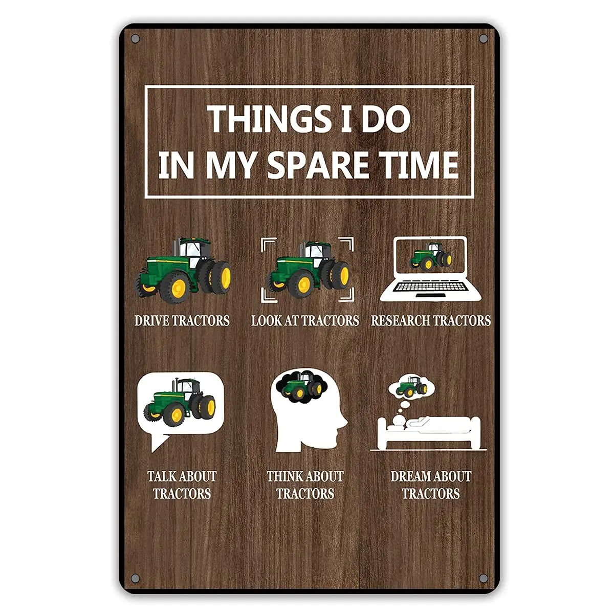 

Vintage metal Hanging Plaques Tractors Things I Do In My Spare Time Drive Tractors Look Attractors People Cave Restaurant Farm H