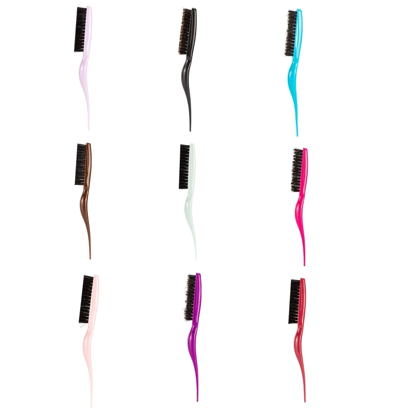 

Щетка для волос из щетины кабана для женщин, расческа с крысиным хвостом, контроль кромок, начес, инструмент для ухода за