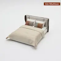 Lit l'inventaire de maison de courses, meubles de chambre à coucher bricolage, jouet blanc, décoration de maison de courses, nouveau, 1:20 4