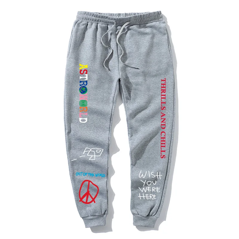 Fleece trousers ASTROWORLD Letter Printed Women Men Jogging Pants Hip Hop Streetwear