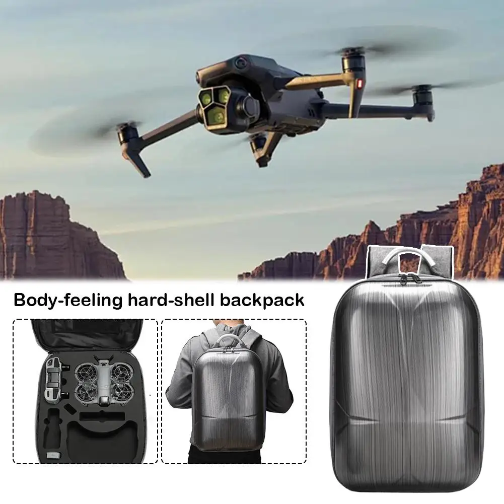 Sac à dos rigide étanche pour DJI Neo2, gris, 41x13x33 cm