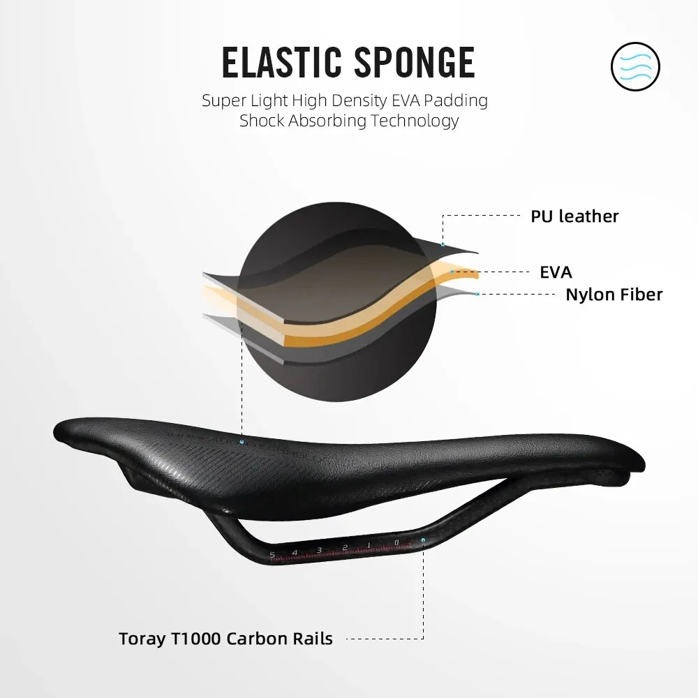 Ryetカーボンバイクサドル超軽量レザーロードバイクmtbレーシングpu