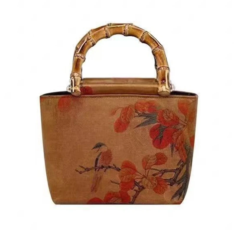 

Fashionable Qipao Handbag Chinese Bamboo Top Handle Cheongsam Handbag Small Evening Bag Purse for Women