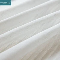 Modern Deco Linen Look Solid Home White Sheer European Style Window Curtains Grommet S Wave for Living Room Bedroom 5