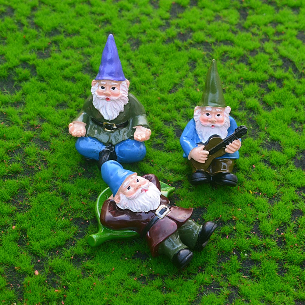Creative Gnome Dwarf Art Sculptures Mini Dwarf Funny Miniature Micro Landscape Outdoor Figurine Ornament Tabletop Lawn Porch Dec resin statue,resin handicraft ornaments,garden statue,resin ornament,resin ornaments,garden decoration,animal ornaments