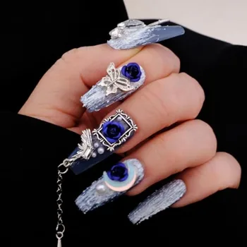 Alternative view of Luxury Icy Blue Charm Press On Nails