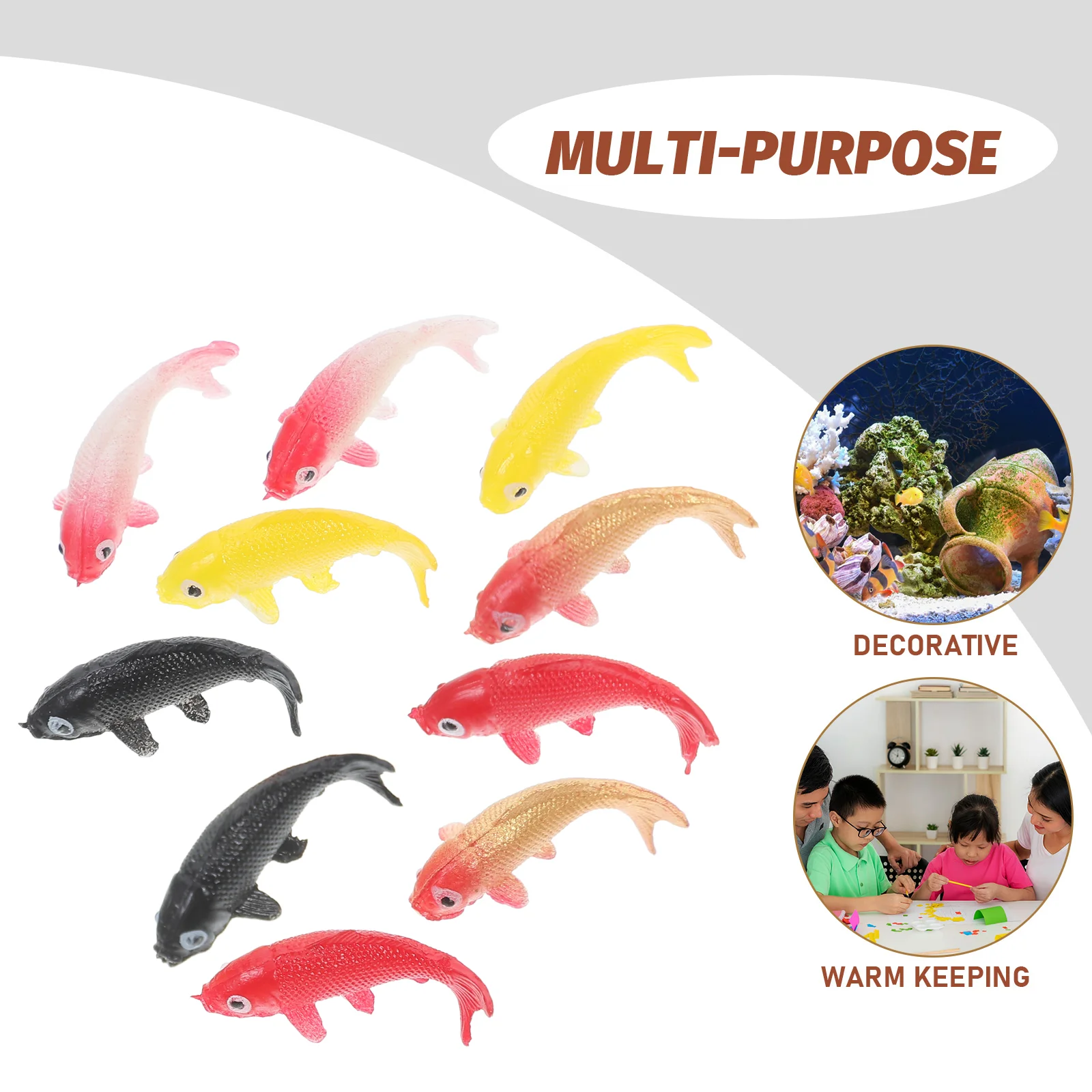 10 Pcs Miniature Koi Fish Model Artificial Goldfish Toy Resin Figurines Decorative naments For Garden Pet Supplies Fish Tank