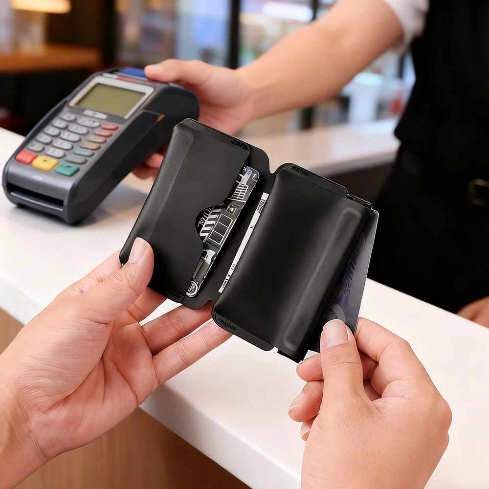 Stylish TPU Foldable Wallet with Magnetic Coin & Card Holder