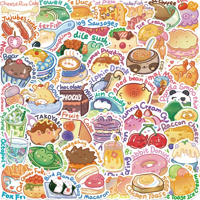 Cute Food Stickers Printable, Food Stickers Kids