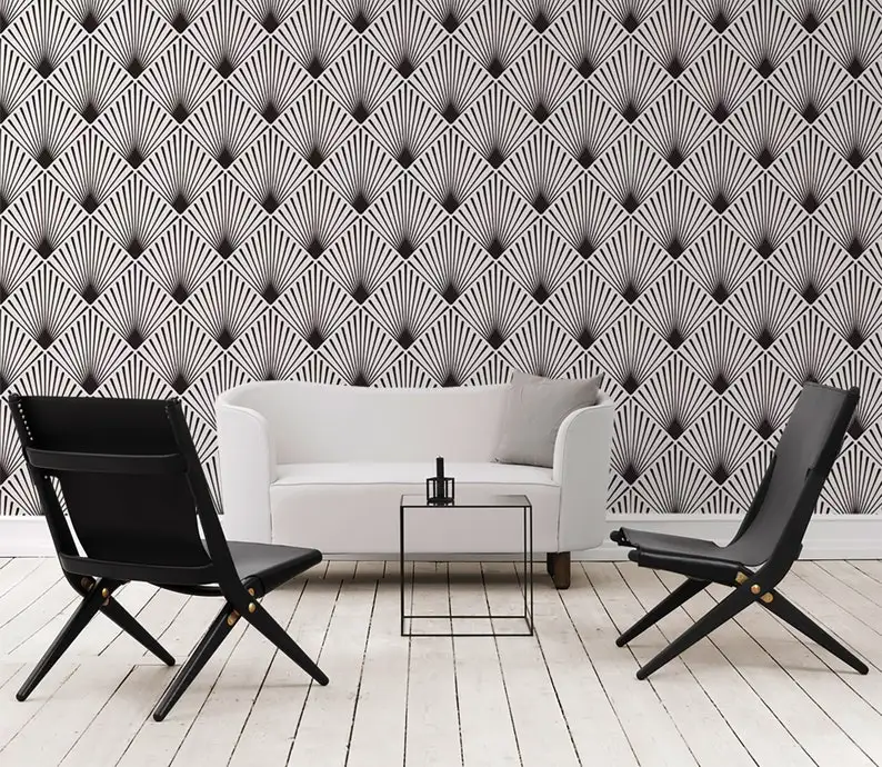 Removable Wallpaper Peel and Stick Wallpaper Wall Paper Wall Mural  Geometric Art Deco Wallpaper B078 