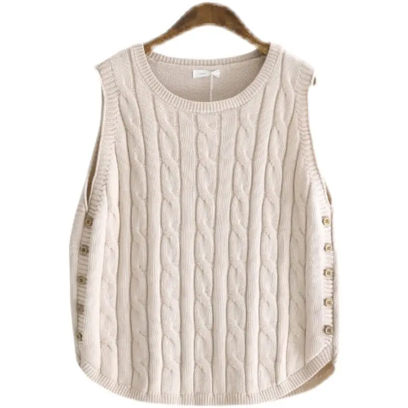 

2024 Knitted Sweater Women's Vest Jacket New Spring and Autumn Double Breasted Casual Women X344