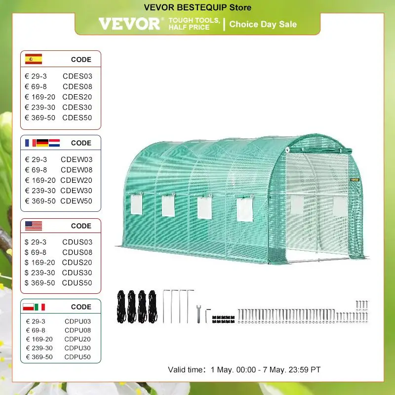 Mini Serra COSTWAY 118x55x60 Cm – Copertura PE Impermeabile E Struttura In Metallo Anti-Ruggine