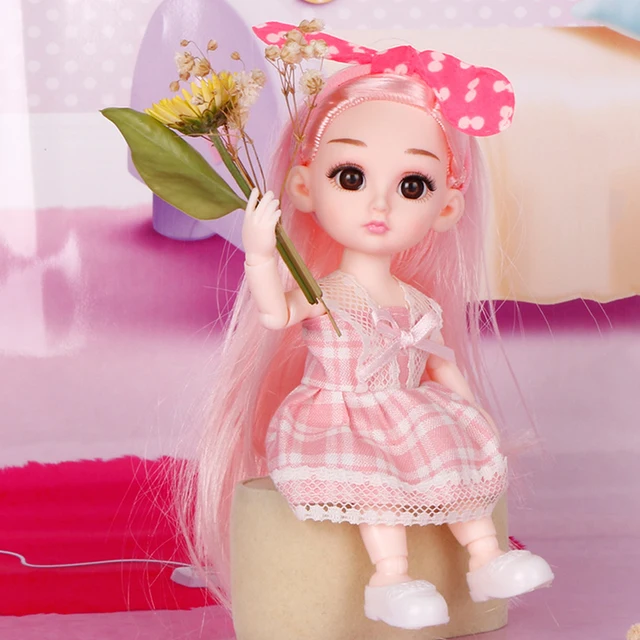BjD 13CM Doll 13 Movable Joints Cute Face Eyes With Clothes Shoes Mini Dolls Gift Toy for Girls Diy Toys 5