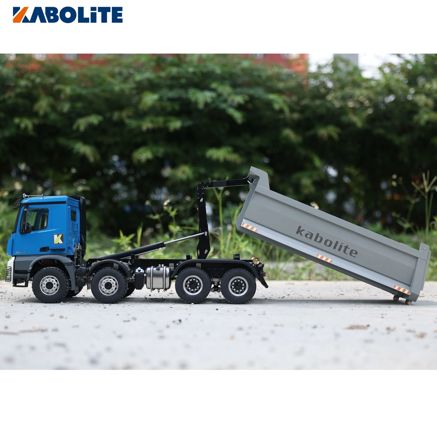 KABOLITE RC Metal Hydraulic Tipper U-bucket K3366 8X8 Full Dumper Car 1/14 Scale ST8 with Light Sound Remote Control Truck Toys 6