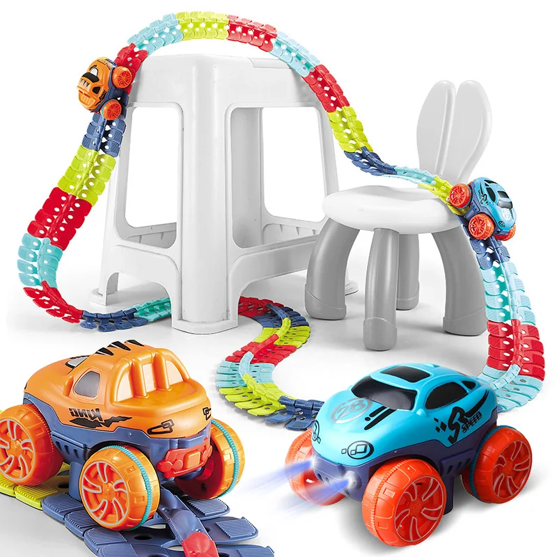 DIY Autorama Track Racing Car Toys Hot Wheels Tracks Drift Rail Car Magical  Glowing Flexible Tomica Toys For Children Boys Gifts