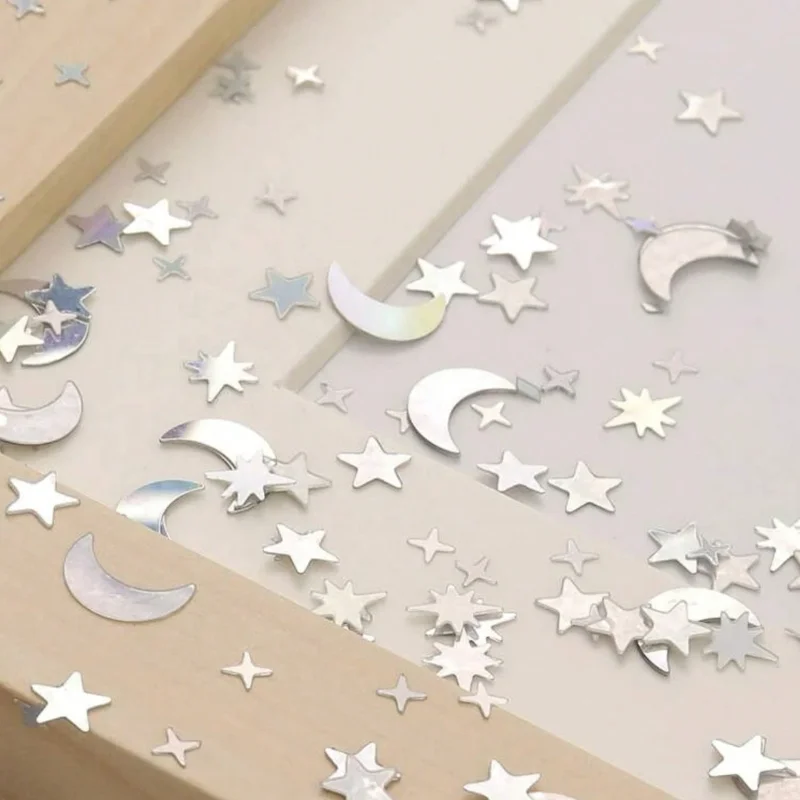 Moon & Star Star Dots Table Confetti Golden Silver Sequins party decorations paper confetti 15g for Baby Shower Birthday Party Bapstim Wedding Anniversary Advertise