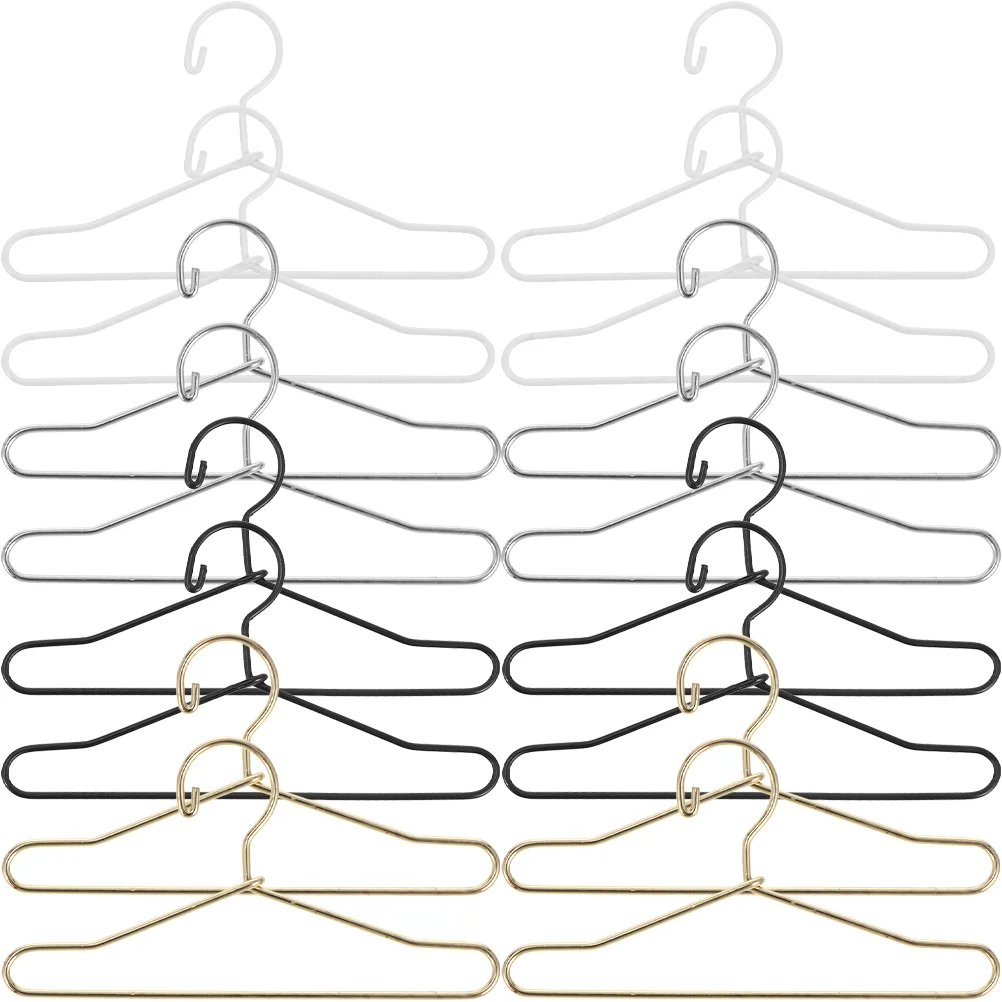 

40pcs Miniature Metal Hangers Clothes Dress Hangers Mini House Accessory