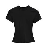 2025 New High Quality Casual T shirt Sexy Slim Short Sleeves Fashion Trend Solid Women Clothing y2k Tops 6
