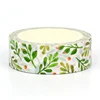 2024 NEW 1PC 10M Decor Green Leaves Spring Washi Tape for Scrapbooking Journaling Adhesive Masking Tape Cute Stationery 2