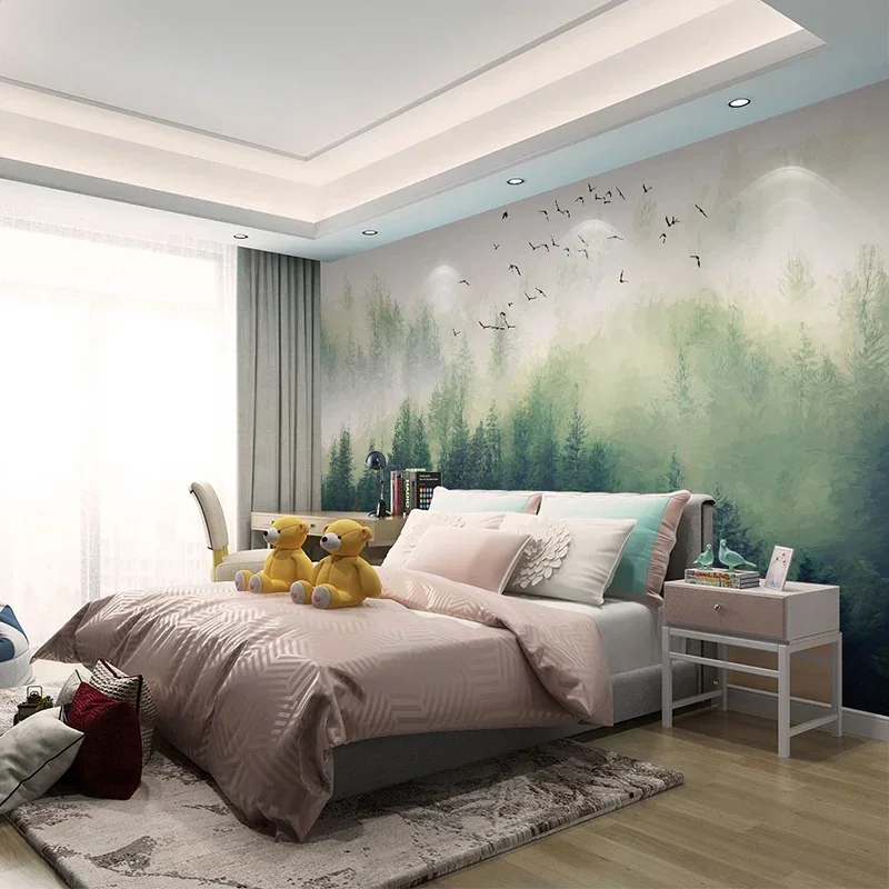 chines pintado a mao nuvens pinheiro floresta 04