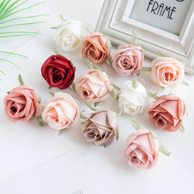 100 stücke Perle Rose Köpfe Seide Künstliche Blume Für Home Weihnachten Hochzeit Brautstrauß Garten Bogen Party Diy geschenk Zubehör