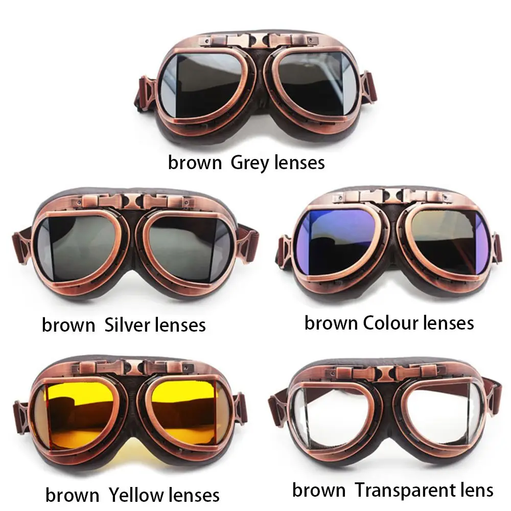 Lens Frame Sunglasses Snowboard Vintage Motorcycle Glasses Retro Goggles Cruiser Scooter Pilot