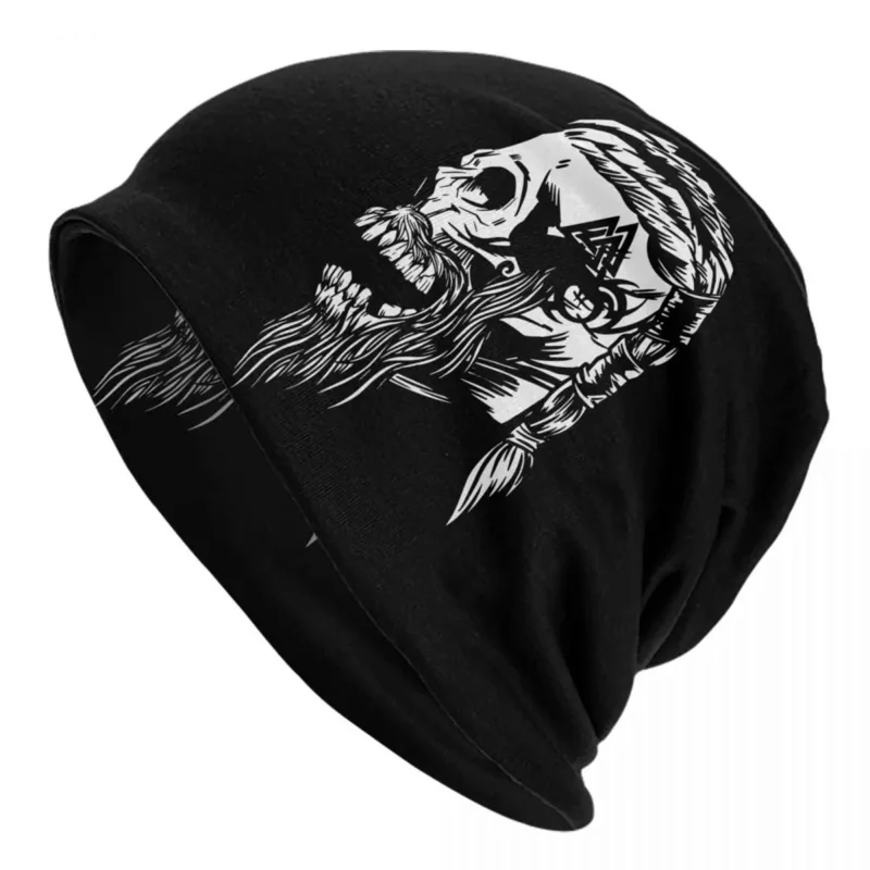 

Viking Warrior Skull Skullies Beanies Caps Men Women Unisex Cool Winter Warm Knitting Hat Adult Bonnet Hats