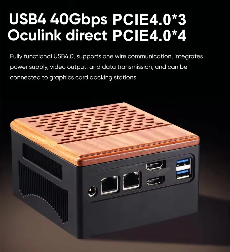 Topton Oculink Gaming Mini Computer AMD Ryzen 9 7940HS 32G DDR5 6400MHz 3*PCIe4.0 2*2.5G LAN USB4 NAS Server PC Windows 11 WiFi6 4
