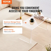 VEVOR Acrylic Coffee Table, C-Shaped Clear Acrylic End Table, 16.3 inch high Transparent Acrylic Side Table, for Living Room 2