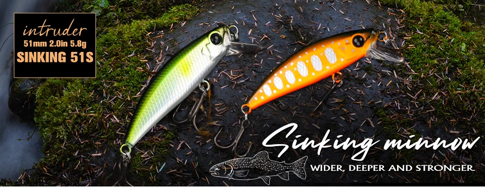 TSURINOYA INTRUDER 71S sinkender Köder, 71 mm, 10 g, große Forellen-Kurbelköder, Angelköder, künstliche Minnow-harte Köder, Hecht, Bass-Stecker – Detail 2