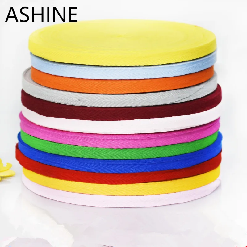 50 Meter1cm Colorful Cotton Herringbone bing Straps Tapes Bias Binding Tapes Patchwork