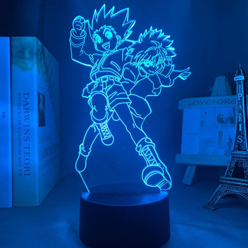 Killua e Gon para Decoração do Quarto Presente de Aniversário Acrílico Anime Lâmpada Hunter x Nightlight Led Night Light Manga Hxh Killua 3d 5 Computers & Electronics