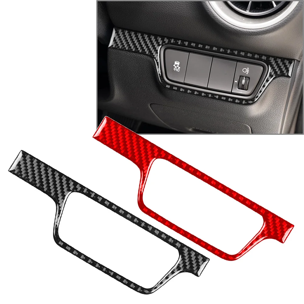 

Кнопка переключателя управления RHD из углеродного волокна для автомобильной фары, панель управления для Kia Forte Cerato K3 2019 2020 2021 2022 2023