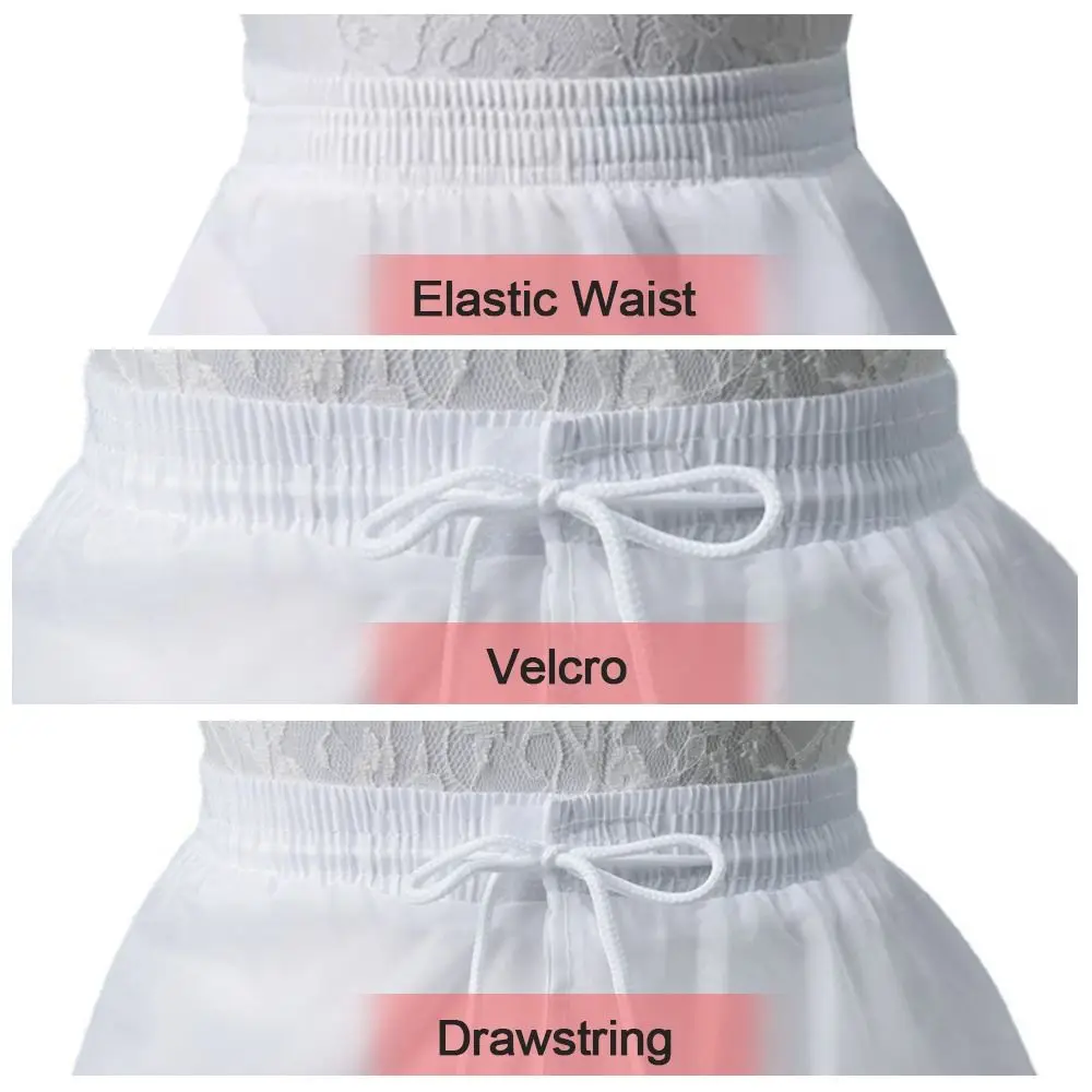 Hochzeitsaccessoires Weißer Mädchen-Petticoat Krinoline 1/2/3 Reifen Kurzer Unterrock Blumenkleid-Accessoires Kinder – Detail 7