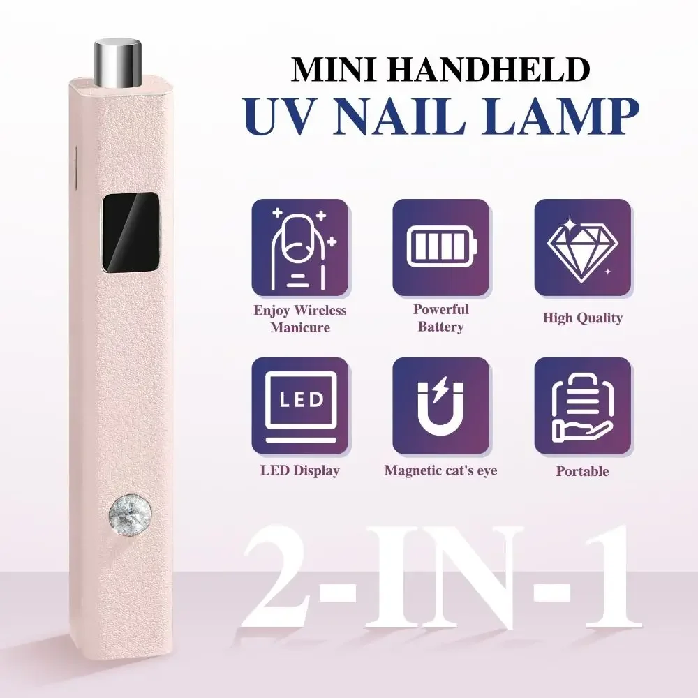 PU Leather Handheld Single-line Lamp Dual-purpose Convenient Charging Nail Polish Tool Magnetic Suction Nail Plate Baking Light