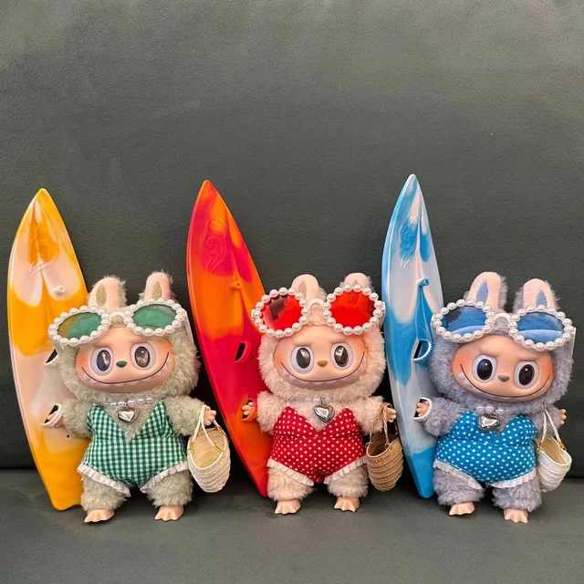 Swimsuit Glasses Beach Diving Surfboard Swimming Circle for 15/17cm Ropa Labubu V1/V2/V3 Doll Doll'S Clothes Outfit Accessories 2